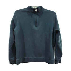 Arrow Sweatshirt Quarter Zip Pullover Long Sleeve Cotton Blend Blue Size XL
